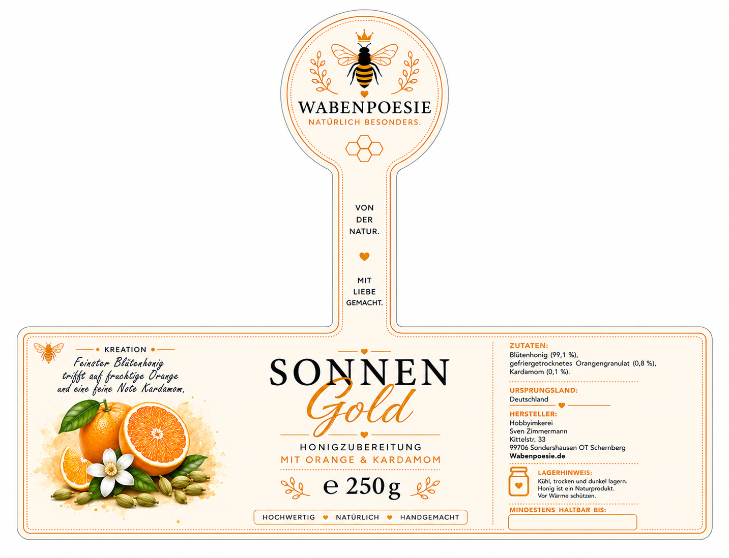 SonnenGold WABENPOESIE Etikett